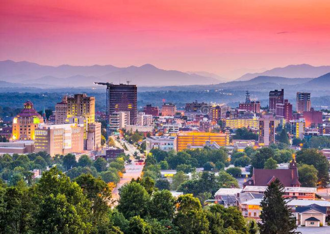 city street in Asheville, North Carolina