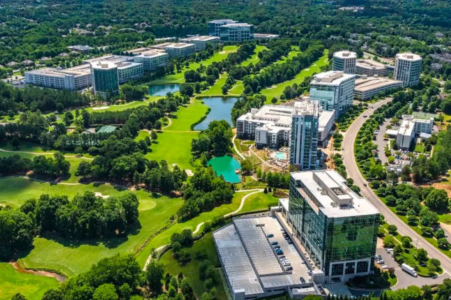city street in Ballantyne, North Carolina