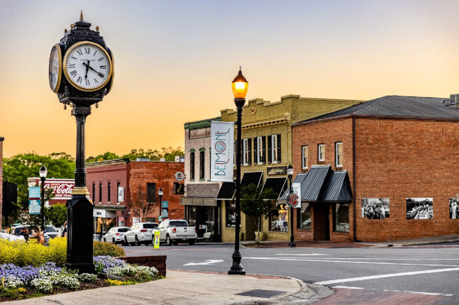 city street in Belmont, North Carolina