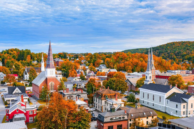 city street in Burlington, North Carolina