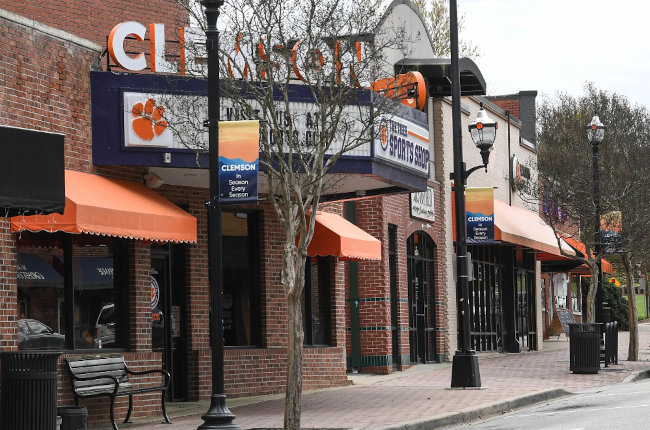 city street in Clemson, South Carolina