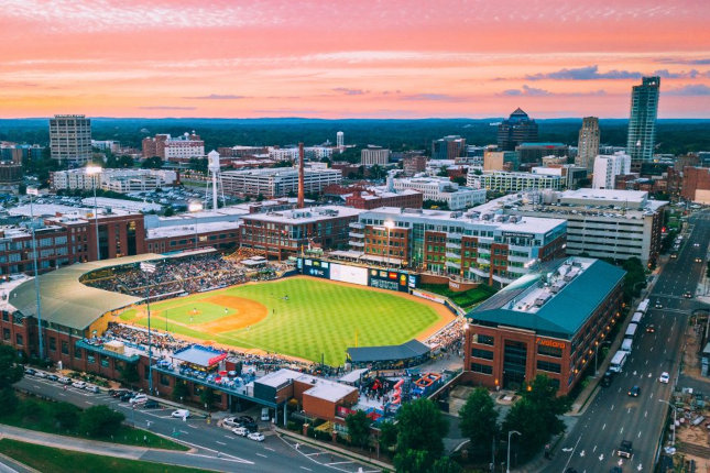 city street in Durham, North Carolina