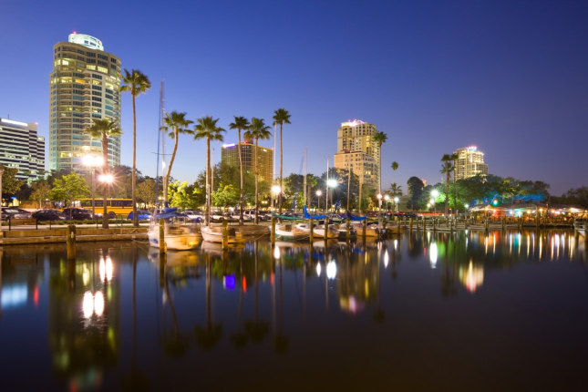 night view of Saint Petersburg, Florida