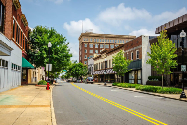 city street in Gastonia, North Carolina