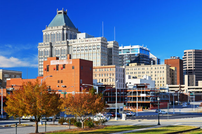 city street in Greensboro, North Carolina
