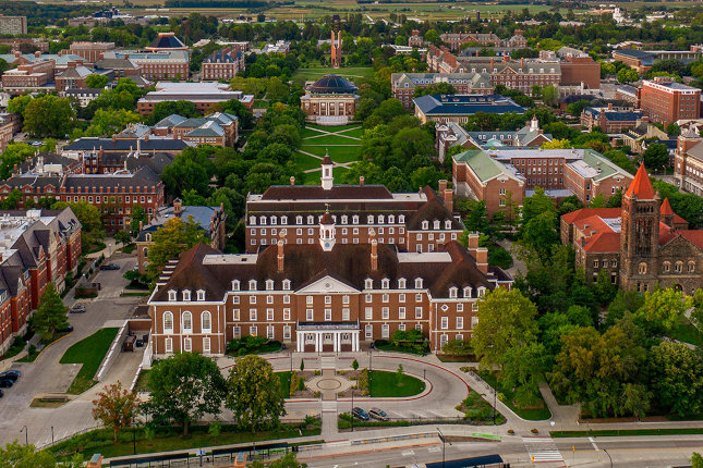 campus view in Champaign, Illinois