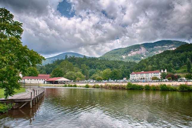 city street in Lake Lure, North Carolina