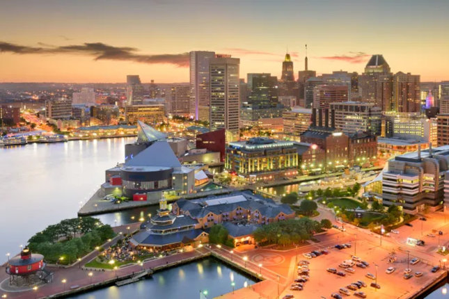 Plaza view in Baltimore, Maryland