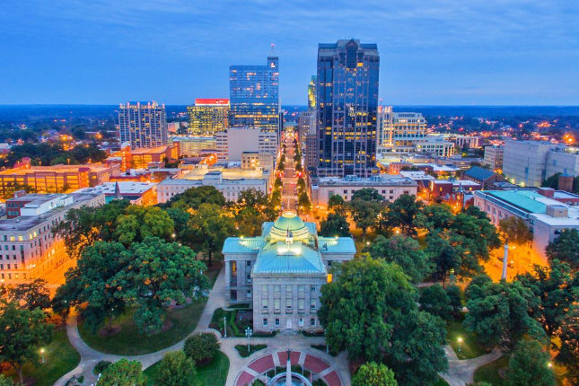 city street in Raleigh, North Carolina