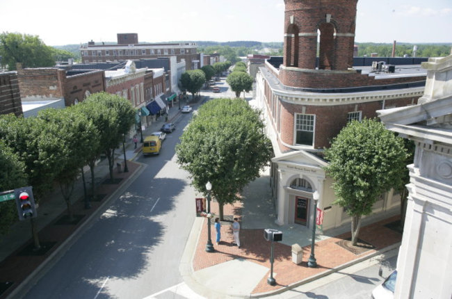 city street in South Boston, Virginia