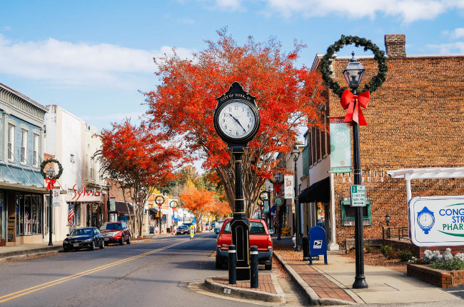 city street in York, South Carolina